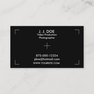 Cartão De Visita Produção do vídeo da fotografia