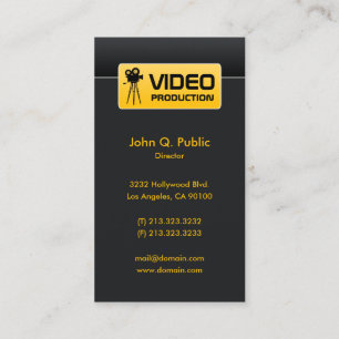 Cartão De Visita Produção Elegante de Vídeo e Filme Pretos