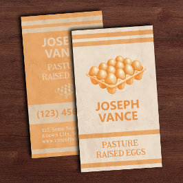 Cartão De Visita Produtor de Ovos de Pastagem Fazenda Rústica