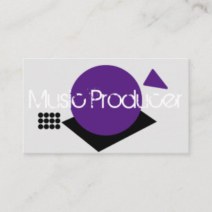 Cartão De Visita Produtor Musical Geométrico Logotipo DJ Formas Rox