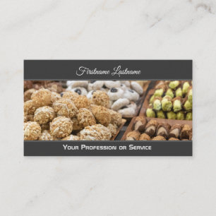 Cartão De Visita Produtos de confeitaria comprados e biscoitos