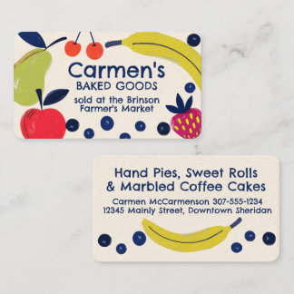 Cartão De Visita Produtos de confeitaria para panificação em fruta