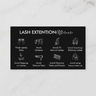 Cartão De Visita Produtos de Extensão Eyelash Preto Após Cuidados