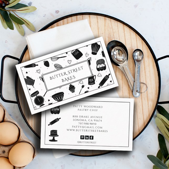 Cartão De Visita Produtos de padaria para pastelaria, pastelaria, u (Criador carregado)