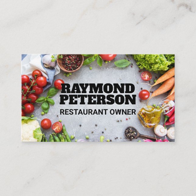 Cartão De Visita Produtos hortícolas e especiarias | Ingredientes C (Frente)