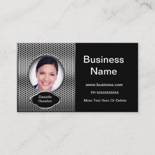 Cartão De Visita Professional Add Photo Silver Classy Business