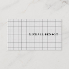 Cartão De Visita Professional Black Gray Grid Stylish