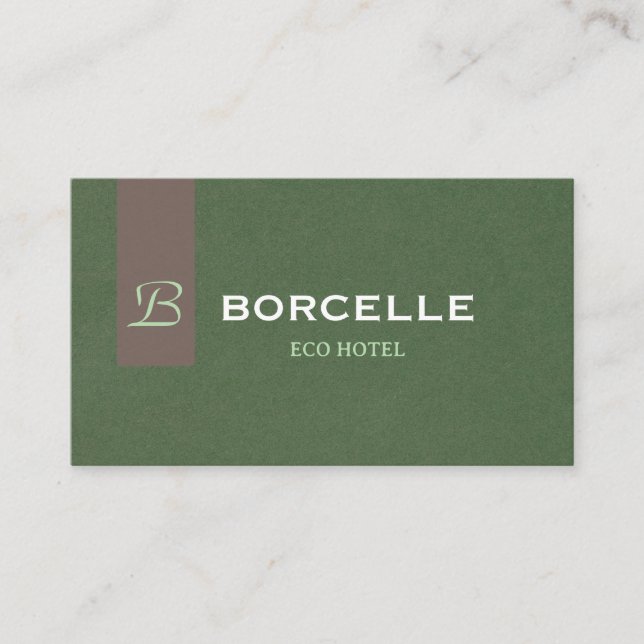 Cartão De Visita Professional Business Card in Elegant Olive Green  (Frente)
