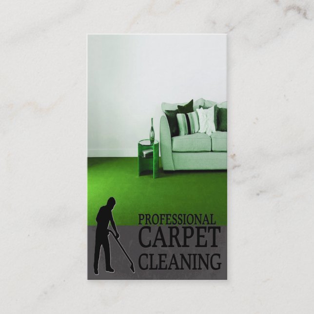 Cartão De Visita Professional Carpet Cleaning Service Business Card (Frente)