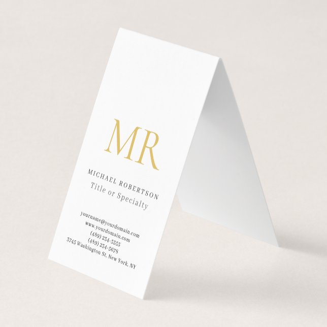 Cartão De Visita Professional Classical Monogram Minimalist Plain (Frente)