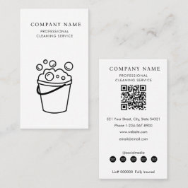 Cartão De Visita Professional Cleaning Services Logo Modern White