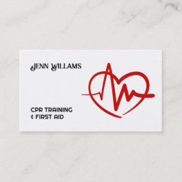Cartão De Visita Professional CPR Instructor Business Cards with QR