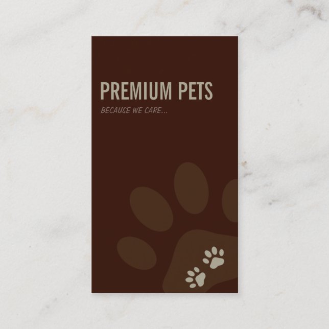 CARTÃO DE VISITA PROFESSIONAL cuidado com animais  (Frente)