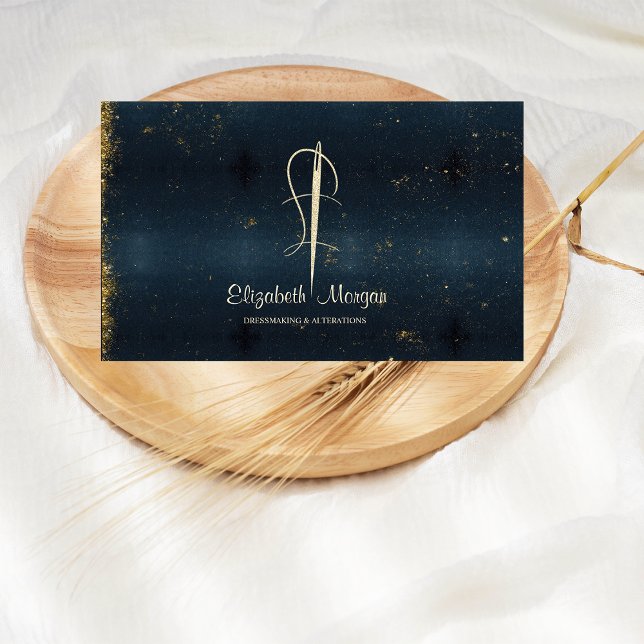 Cartão De Visita Professional, Dourada Agulha Sew Alterations Marin (Criador carregado)