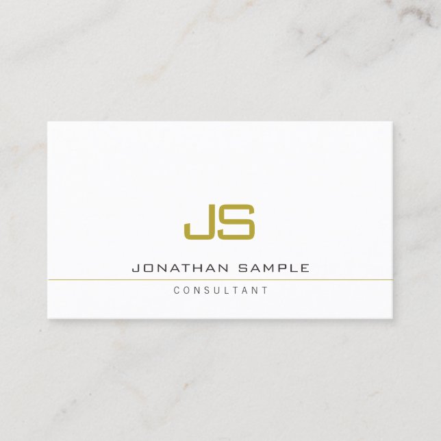 Cartão De Visita Professional Elegant Modern Template Monogram (Frente)