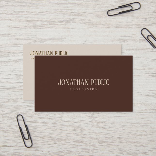 Cartão De Visita Professional Elegant Template Brown & Beige Luxury (Frente/Verso In Situ)