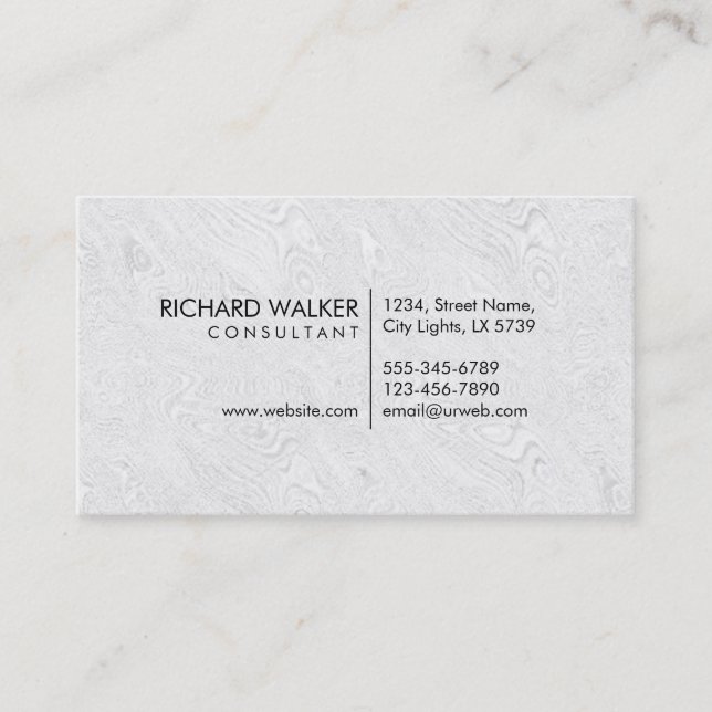 Cartão De Visita Professional Elegant White Plain Moderno (Frente)
