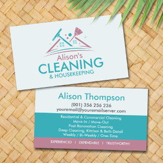 Cartão De Visita Professional House Cleaning Services Business Card