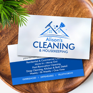 Cartão De Visita Professional House Cleaning Services Business Card