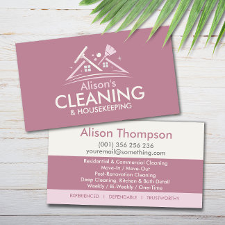 Cartão De Visita Professional House Cleaning Services Business Card