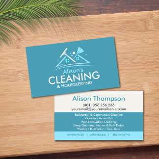 Cartão De Visita Professional House Cleaning Services Business Card
