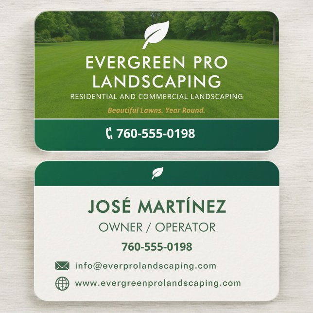 Cartão De Visita Professional Lawn Care Landscaping (Criador carregado)