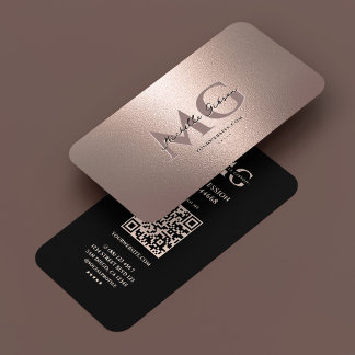 Cartão De Visita Professional Marketing Faux Copper Bronze Rosegold