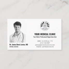 Cartão De Visita Professional Medical Doctor Photo & Logo, QR Code 