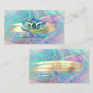 Cartão De Visita Professional Modern Lotus Dourado Pincel Opal