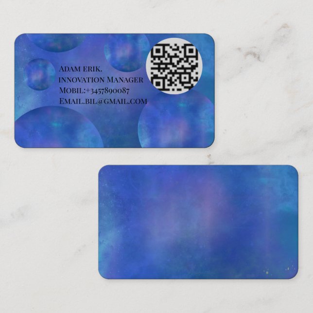 Cartão De Visita  Professional Modern Nebula Galaxy QR Code card (Frente/Verso)