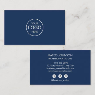 Cartão De Visita Professional Navi Blue Add your Logo