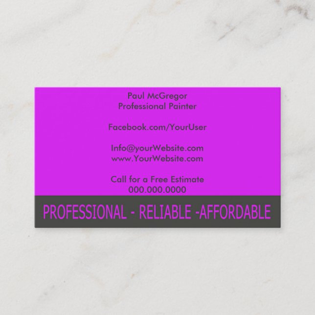 Cartão De Visita Professional Painter Business Card (Frente)