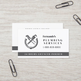 Cartão De Visita Professional Plumbing Service Business Logo