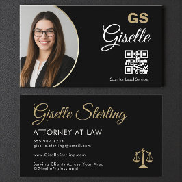 Cartão De Visita Professional Scales of Justice Lawyer Photo