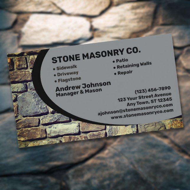 Cartão De Visita Professional Stone Masonry Company (Criador carregado)