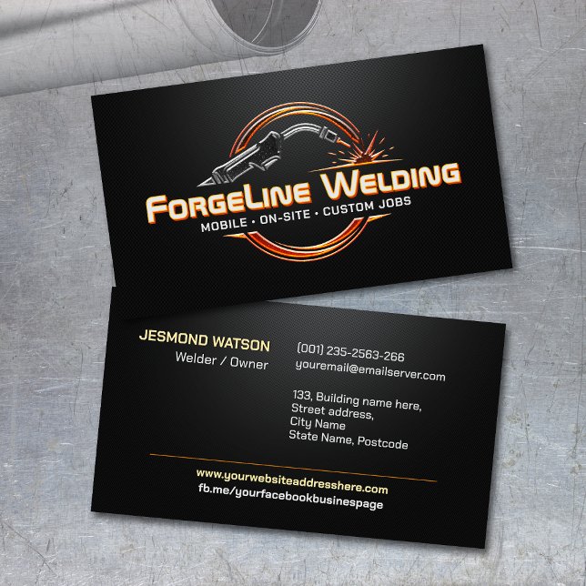 Cartão De Visita Professional Welding Services - Welder (Criador carregado)