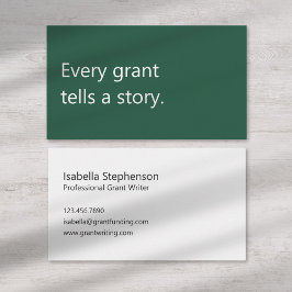 Cartão De Visita Professional Writer Grant Funding Consultant 