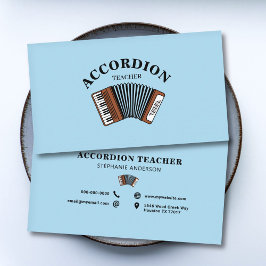 Cartão De Visita Professor de Acordeão Azul