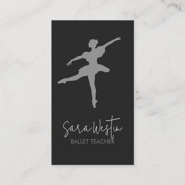 Cartão De Visita Professor de Ballet Dança (Frente)