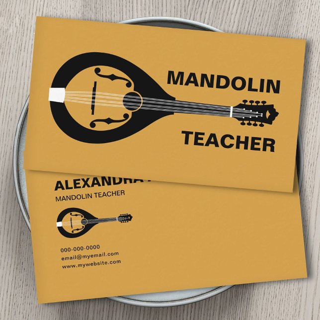 Cartão De Visita Professor de Bandolim (Mandolin Teacher Business Card)