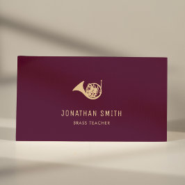 Cartão De Visita Professor de Bronze Profissional de Chifre Francês