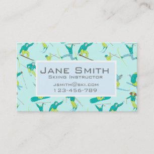 Cartão De Visita Professor de esqui de tendências modernas