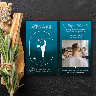 Cartão De Visita Professor de estúdio de instrutor Yoga, estrela de