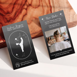 Cartão De Visita Professor de estúdio de instrutores Yoga, estrela 
