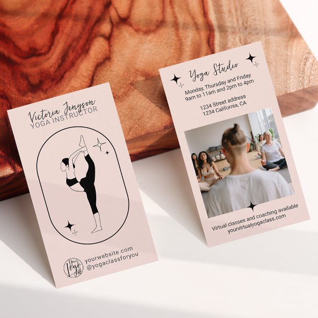 Cartão De Visita Professor de estúdio de instrutores Yoga, estrela- (Criador carregado)
