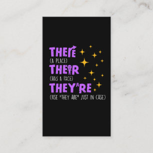 Cartão De Visita Professor de Gramática da Escola de Ensino Inglê