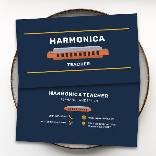Cartão De Visita Professor de Harmônica