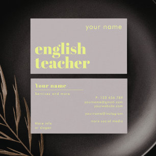 Cartão de Visita Professor de Inglês como Segunda 