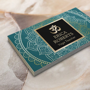 Cartão De Visita Professor de Ioga e Meditação Vintage Mandala Te