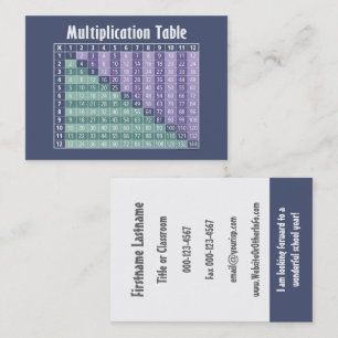 Cartão De Visita Professor De Matemática De Volta Às Informaçõe